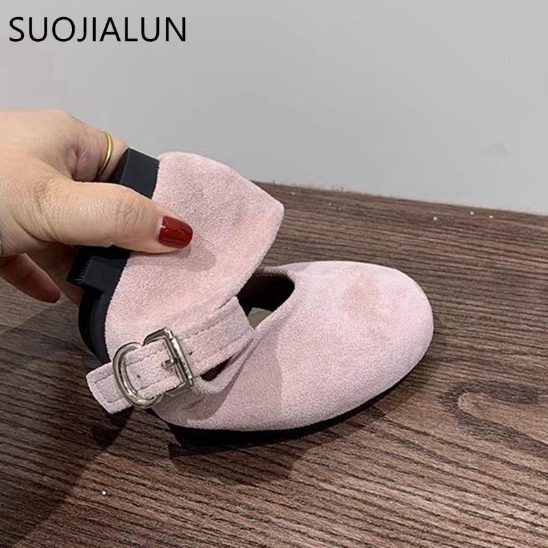 Fashion SUOJIALUN 2025 Spring New Brand Women Flat Shoes Fashion Round Toe Ladies Elegant Mary Jane Shoes Soft Flat Heel Single Shoes