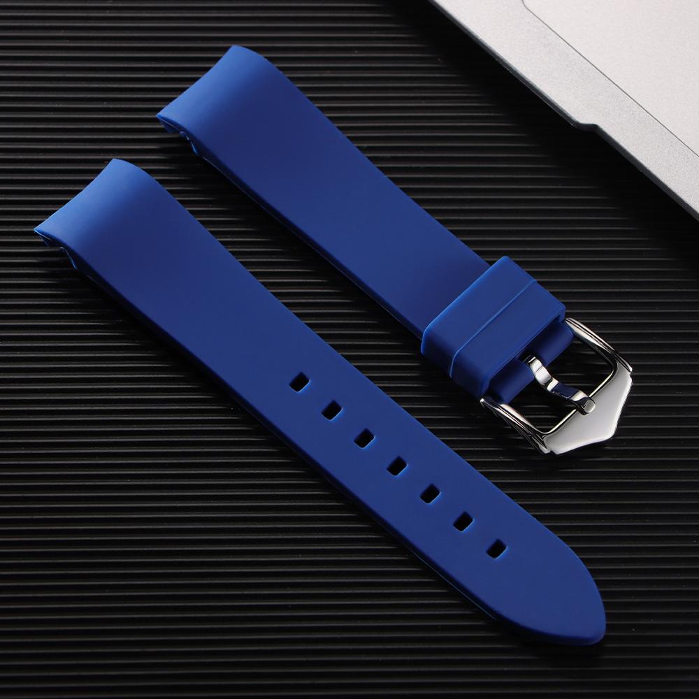 18/19/20/21/22/24mm Curved End Rubber Strap Waterproof Silicone Watchband Sport Bracelet for Rolex for Seiko High Quality Belt