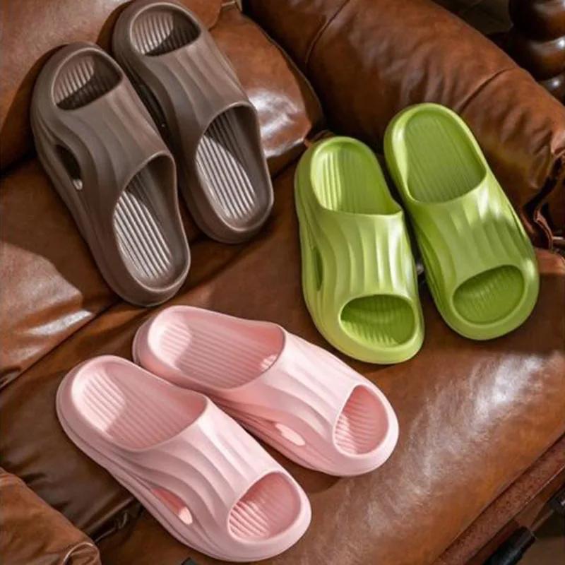 Fashion Soft Sole Platform Slippers for Women Summer Home Thick Bottom Cloud Slides Woman Sandals Non-Slip Comfort Beach Flip Flops