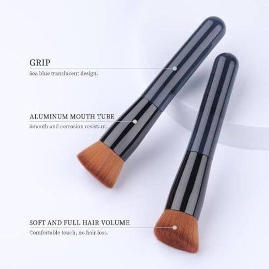 Foundation Brush 131 Flat Cheek Rubbing Cream Portable Makeup Angled Head Short Thick Soft Hair Suitable All Types Liquid Loose Powder