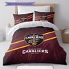 Cleveland Cavaliers Pattern Bedding Set Quilt Cover Pillowcase Home Decor Gift (1 * Duvet Cover + 2 * Pillowcase, Without Core)