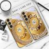 Exquisite Jewelry Art For Samsung Galaxy S26 S20 FE S21 S22 S23 Plus S24 Ultra S25Ultra S21+  S22Plus Golden glass phone case