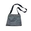 Triangle Logo Silk Satin Shoulder Bag Satin Light Gray Women Used