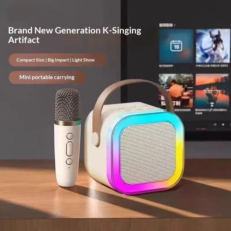 Bezprzewodowy Głośnik Bluetooth Maszyna do Karaoke Przenośny Mini Zestaw Głośników K12 Domowa Rodzinna Karaoke Prezenty dla Dzieci