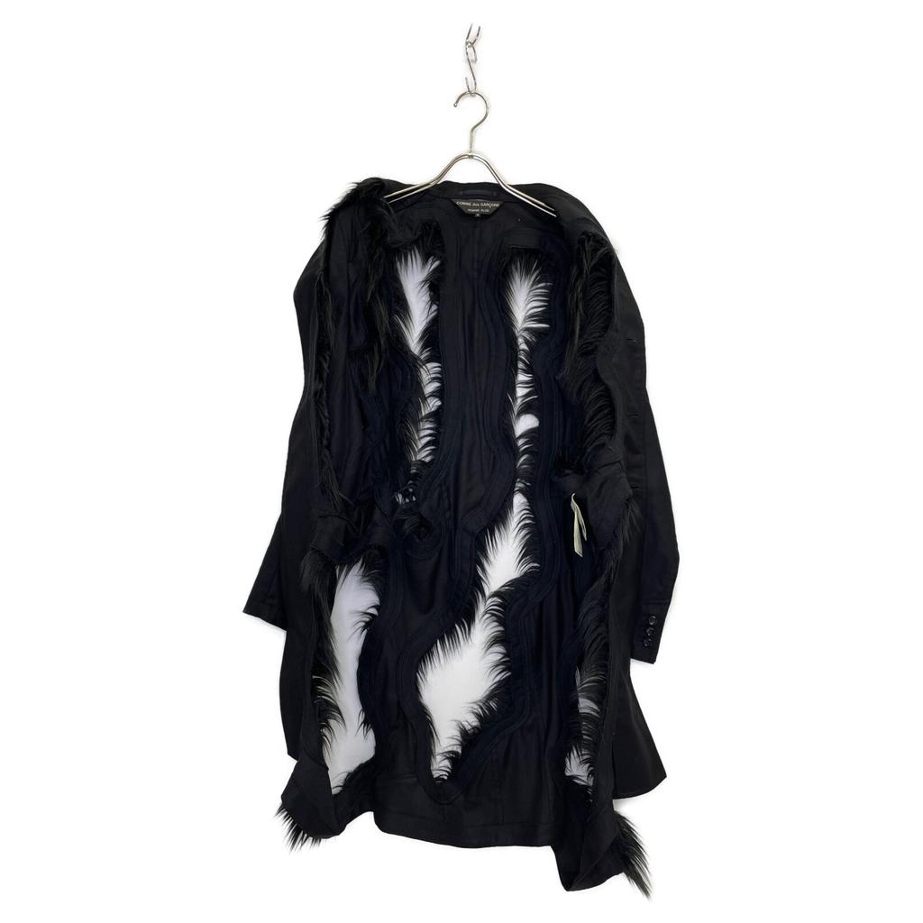 COMMEdesGARCONS HOMME PLUS PL-J045 23AW Faux Fur Cut-out Long Jacket Jacket M blackUsed