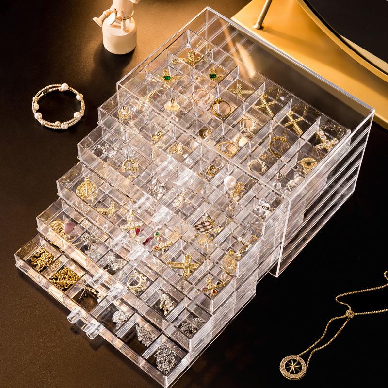 Jewelry Storage Box Multi-layer Large-capacity Dust-proof Household Jewelry Box Anti-oxidation Stud Earrings Earrings Box