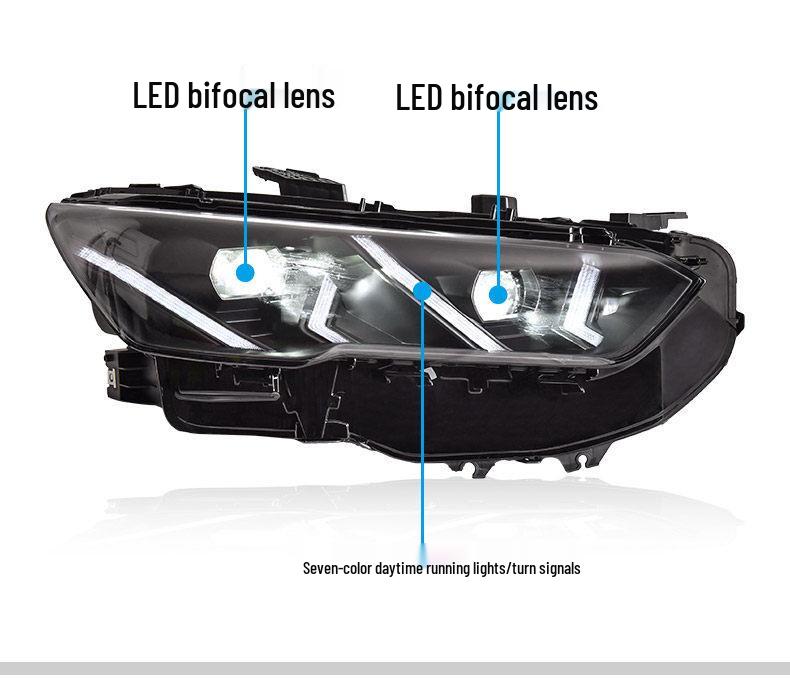 LED Headlight Assembly with RGB Daytime Running Lights for BYD Song Pro 19-24 Models