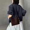 New frosted flannel bucket bag, Maillard retro style handbag, exquisite commuter shoulder messenger bag