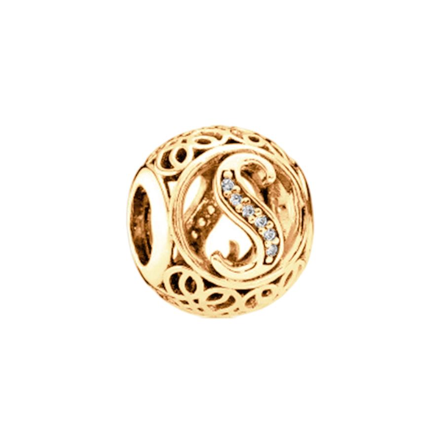 Fine Sparkling Spherical A-Z 26 Lucky Letters Charm Beads Fit Original European Bracelets Diy Women Jewelry Gifts