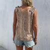 2025 Summer Women's Sleeveless Leopard Print Vest Top - European & American Fashion.