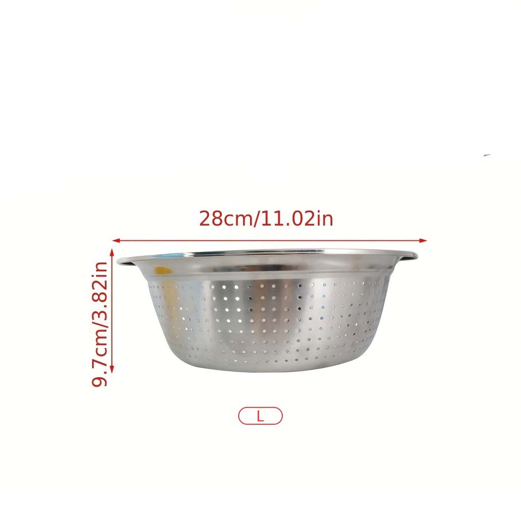 

1 шт. Кухонная миска с отверстиями для сита, сито для мытья риса, сито для фруктов и овощей, сетка из нержавеющей стали, тарелка для хранения