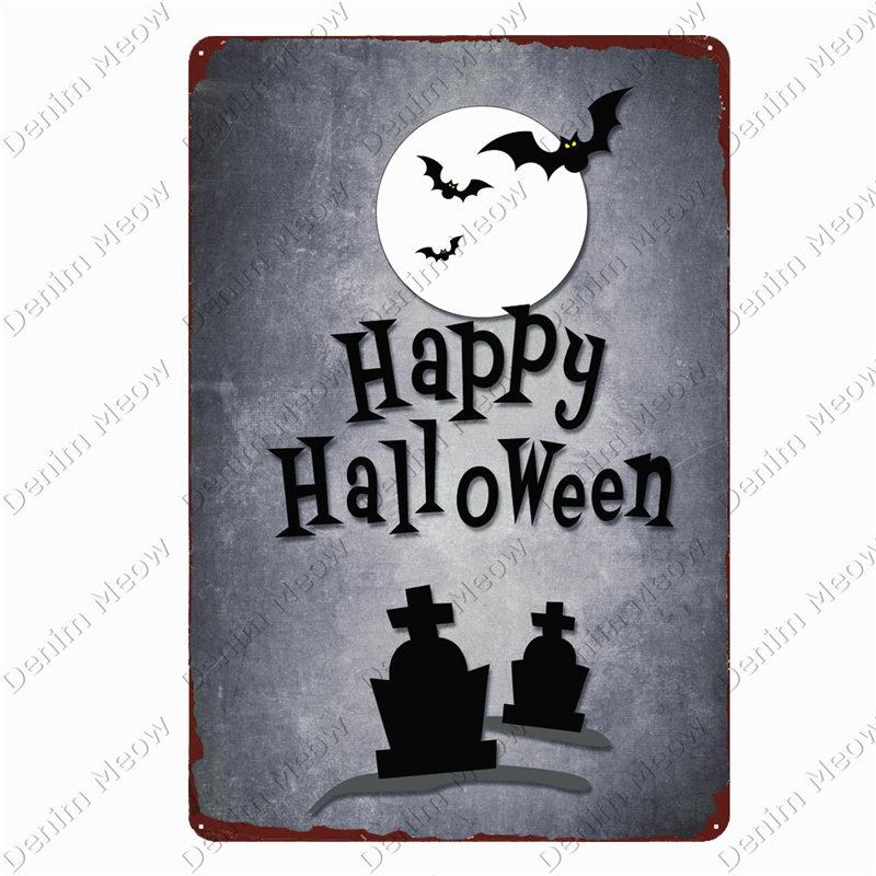 Halloween Party Poster, Happy Halloween Vintage Metal Signs, Bar, Pub, Cafe, Home Decor, Tin Painting, Tin Plate, N369