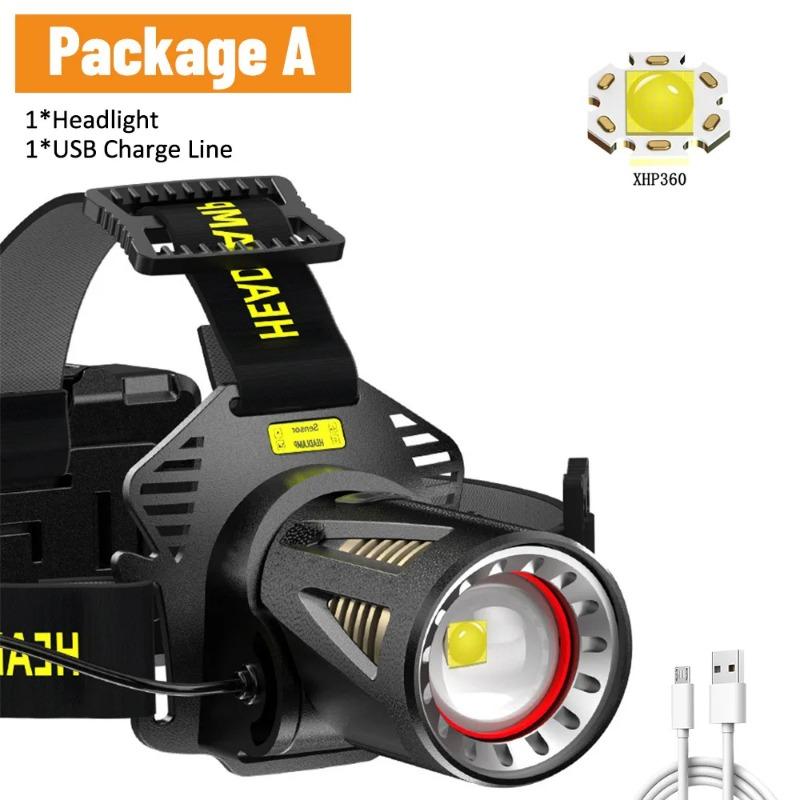 

XHP360 Высокомощный рыболовный налобный фонарь с USB-перезаряжаемыми светодиодными фонариками для кемпинга и пешего туризма. Налобный фонарь можно использовать как внешний аккумулятор. H198C(XHP360)