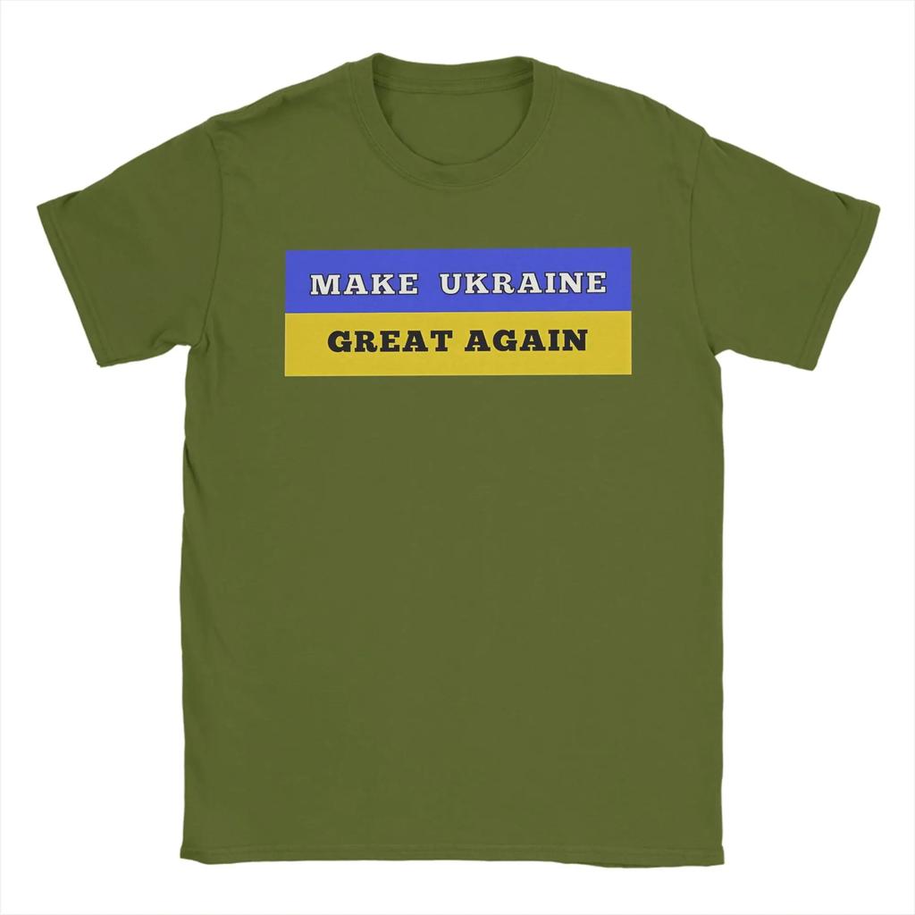 Men Make Ukraine Great Again T Shirts Pure Cotton Tops Funny Short Sleeve Round Collar Tee Shirt Classic T-Shirt