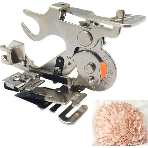 1 pcs Ruffler Sewing Machine Attachment Presser Foot for Low-Shank Brother, Singer, Babylock, New Home, Kenmore,Janome,White, Juki, Simplicity Sewing