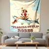 Florida Style Rodeo Tapestry Wall Hanging, Cowboy Fish Art, Wall Decor for Bedroom Living Room Dorm