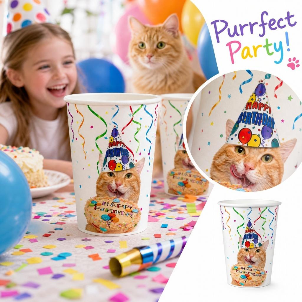 Themed Cups for Pet Party Decorations,10 Pack