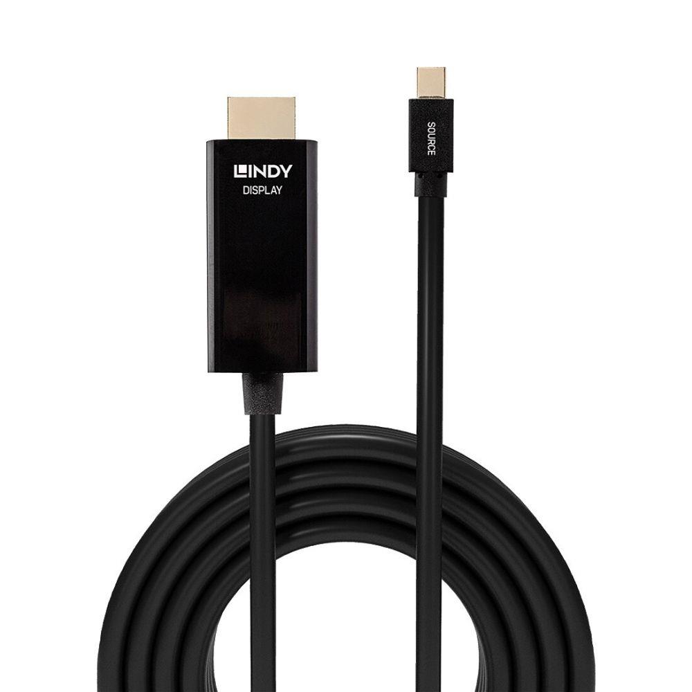 Kabel Adapter LINDY Mini DisplayPort - HDMI 10.2G 2m Czarny 4K UHD 30Hz