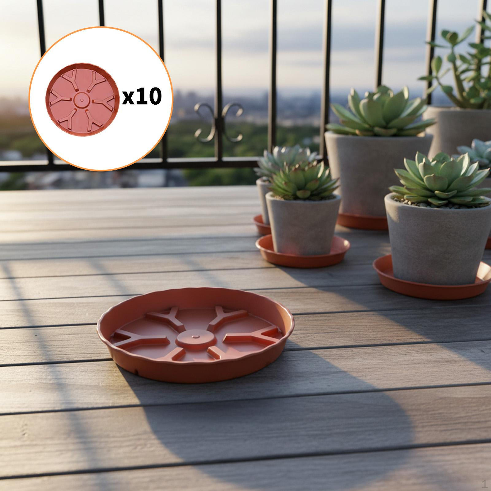

10 Breathable, Corrugated Plant Saucers, 23.5 Cm Diameter, Practical And Stable, for Balcony, красный