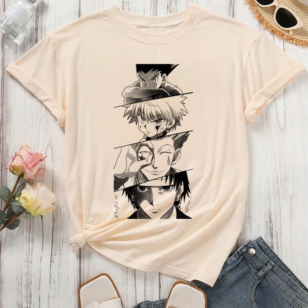 Hunter x Hunter Killua Zoldyck Hisoka Kurapika Gon t-shirt dam Gothic Universitet harajuku 2000-talet kawaii estetik Retro Grunge