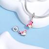 Authentic Original Copper Metal Flamingo Elephant Cat Airplane Elf Heart Pink Purple Charm Bead Components Designed For Pan Bracelet High Quality