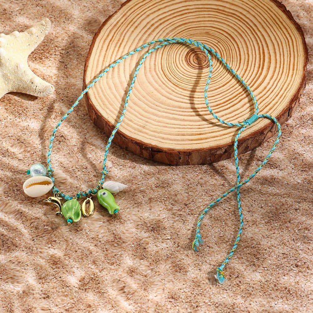 Ornaments Bohemian Shell Beads Necklace Adjustable Shell Starfish Beach Chain Daily