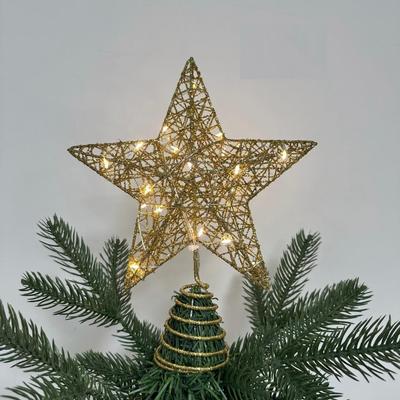 1pcs Shiny Mini Christmas Tree Top Star Decoration, Perfect for Indoor Party Home Decor, Festive Holiday Ornament for Xmas Trees