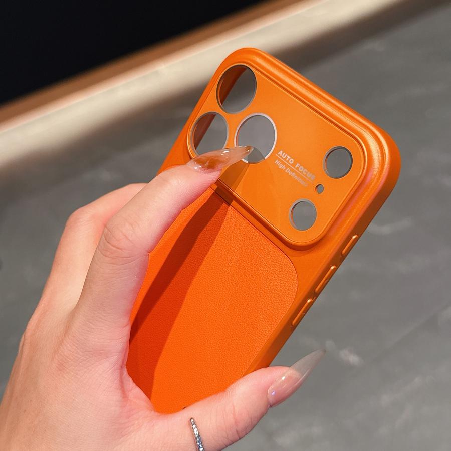 Case for iPhone 17 Pro Max Case Full Camera Protection Ultra Thin PU Leather Big Window Phone Case Minimalist Design for iPhone 16 15 14 13 12 11