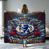 1PC Chelsea F Custom Name Patterned Flannel Blanket Suitable For All Seasons for Home Decor Warmth and Comfort Gifts Holiday Present
