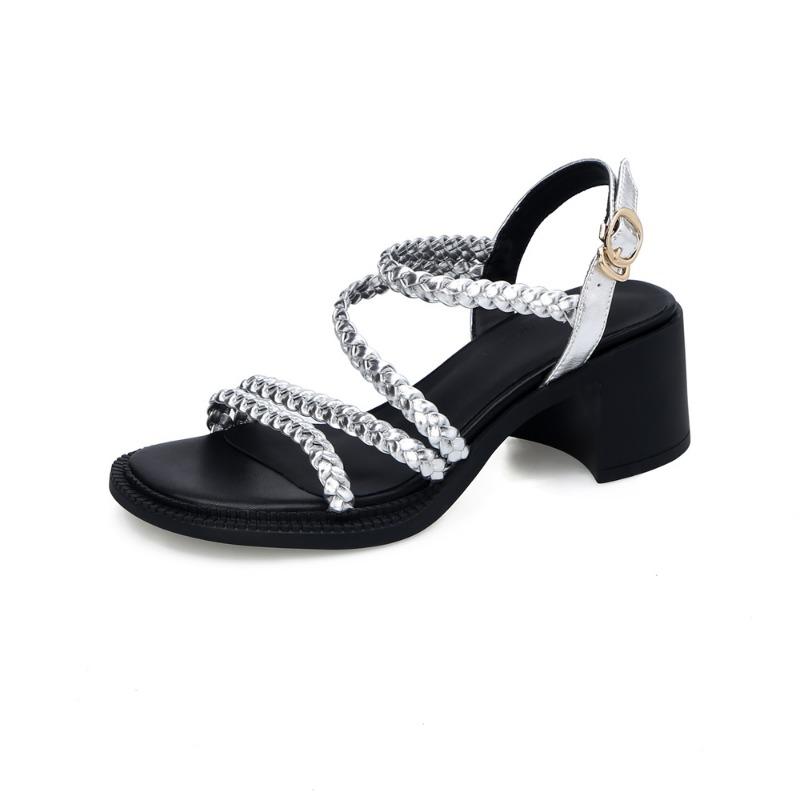 Taoffen Marke Echtes Kuh Leder Sandalen Kegel Heels Frauen Gladiator Sandalen Peep Toe Vintage Roma Sandalen Ankle Strap Heels