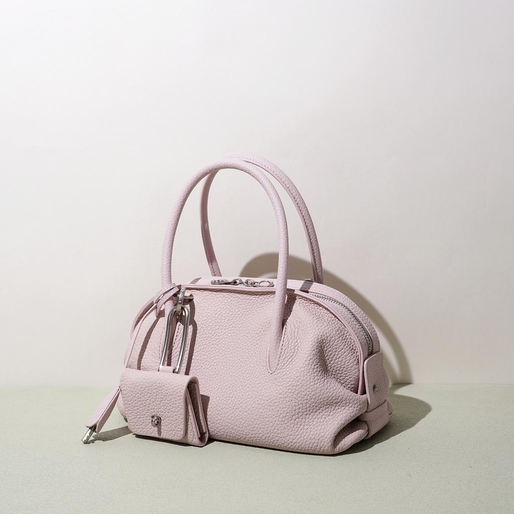 Korean Niche Fashion Boston Bag Women's Simple Shoulder Messenger Bag High-end Light Luxury Portable Bowling Bag