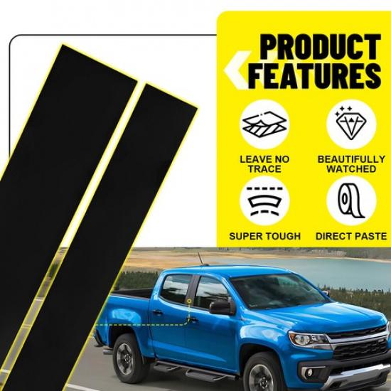 4X Pillar Posts Black Door Trim Cover For Chevy Colorado GMC Canyon 2015- EA
