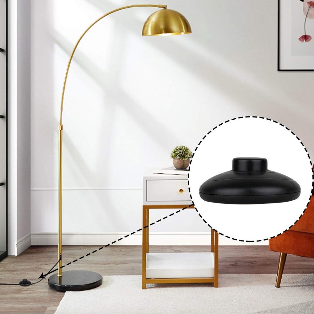 Black Floor Lamp Foot Switch with Step-on-Button Plastic Round Floor Foot Switch  Electrician