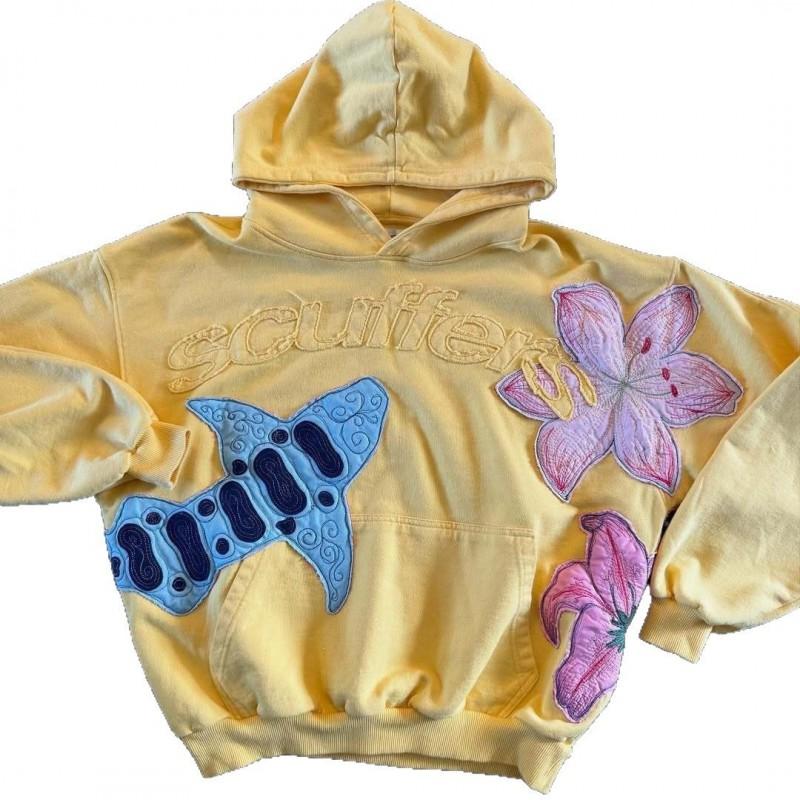 Винтажная толстовка с графическим принтом Streetwear Свободный крой Длинный рукав Пуловер Унисекс Женская