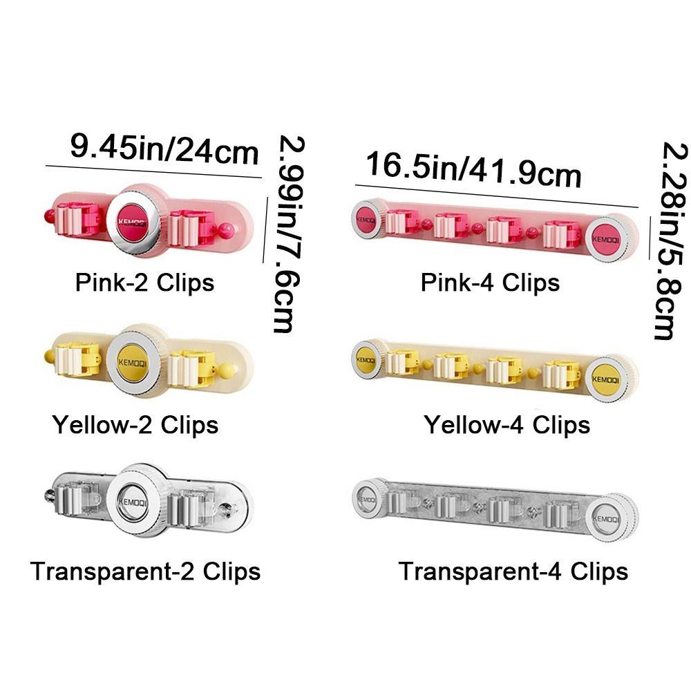 Non Punching Suction Cup Mop Holder Plastic Broom Storage Rack Multifunctional Mop Clamp  Bathroom