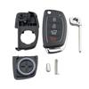 4-button Folding Car Key Shell with Metal Edge Solaris Ix35 Ix4 Santa For Hyundai Sonata 2014-2017 / Tucson 2016-2019 /  Santa Fe 2013-2016