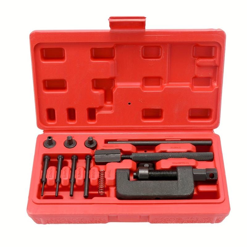 Motorcycle Bike Chain Breaker Splitter Riveting Tool Repair Tools Set, Launches Chain Pin Press Handle Motorbike Chain Rivete
