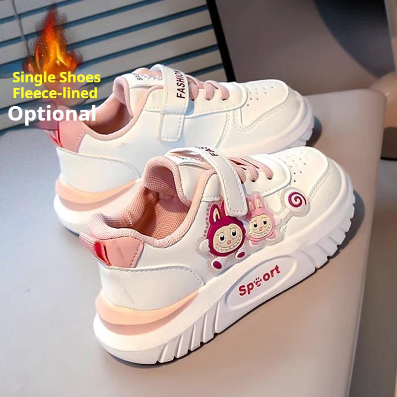 Chaussures d'hiver pour filles, chaussures de princesse rembourrées en coton, chaussures de sport antidérapantes, baskets chaudes doublées polaire