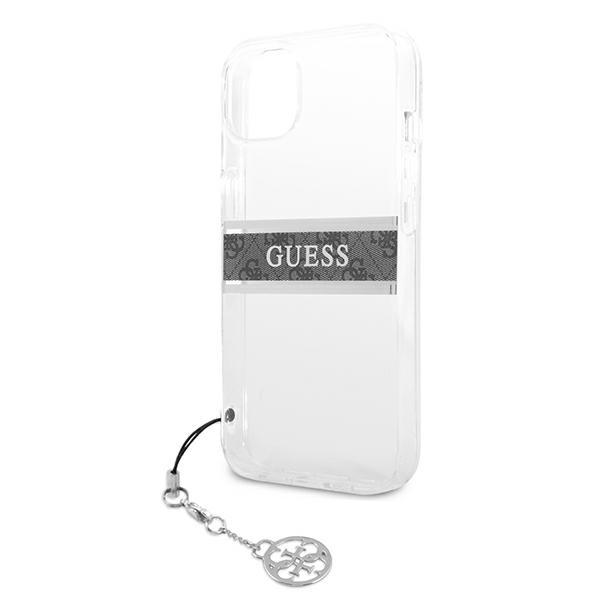 Guess Guhcp13Skb4Ggr Iphone 13 Mini 5.4 Transparent Hardcase 4G Grey Strap Charm