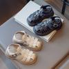 Bambini Intreccio Punta Chiusa Scarpe Tinta Unita Classiche Sandali Romani per Bambini Ragazzi Ragazze Scarpe Casual Vuote Stile Britannico