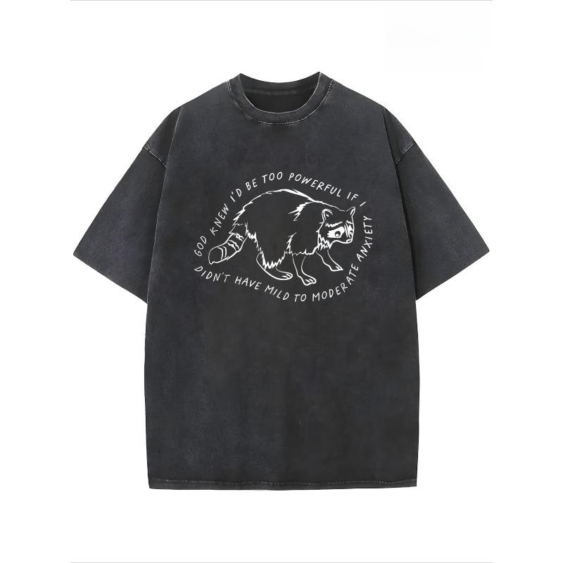 

European Size Water Washed, God Knows If I M Interested in Power Printed T-Shirts, High-Quality Wax Printed Cotton Retro Fashion Brand T-Shirts 5XL чорний