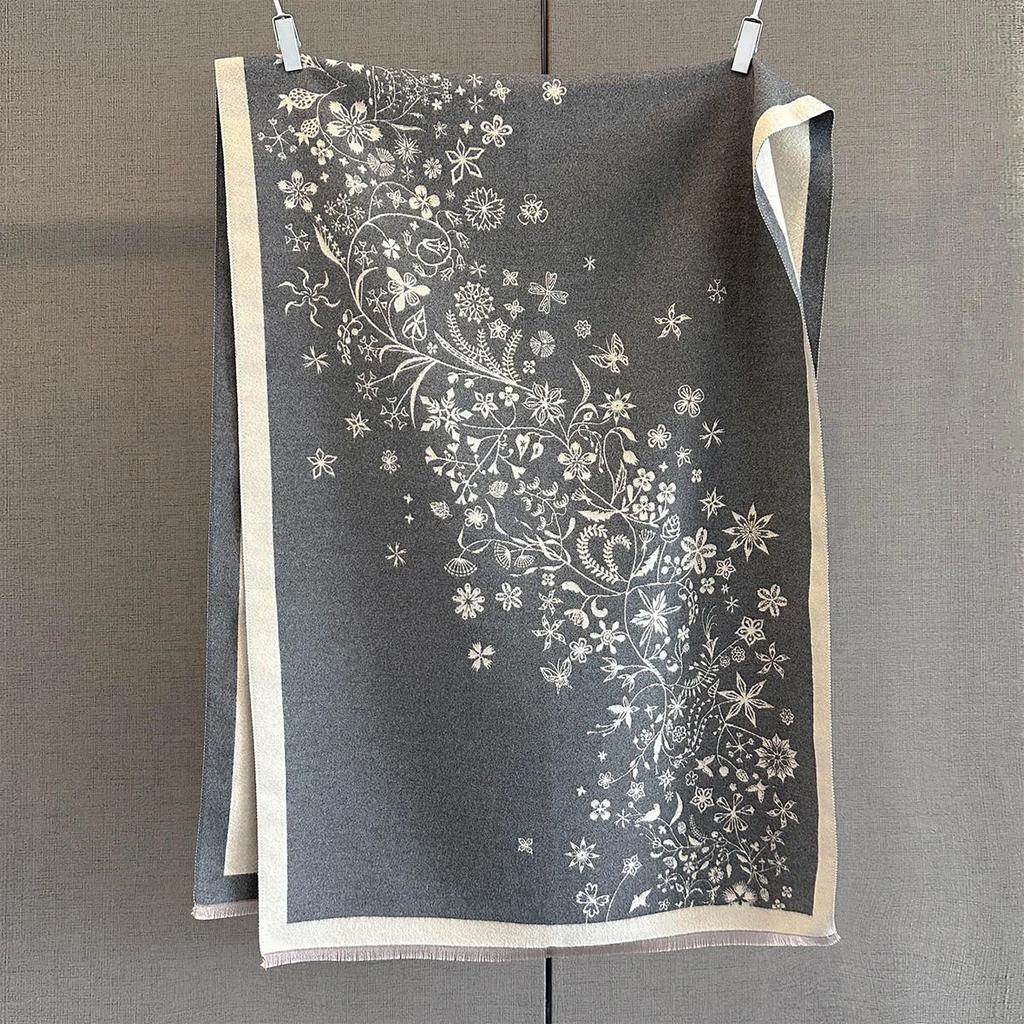 Fashion Cashmere Scarves Floral Printed Scarf Women Autumn Winter Warm Shawl Luxury Designer Wrap Blanket Bufanda Poncho Echarpe