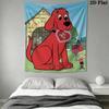 Clifford the Big Red Dog Pattern Home Decor Tapestry, Wall Hanging, Decorative RV Wall Cloth.NGT0928420