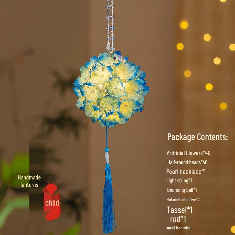 Chinese Style Glowing Lotus Lantern for New Year and Hanfu Photography