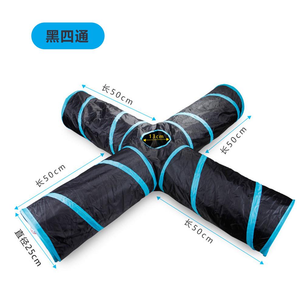 3/4 5-way Collapsible Cat Tunnel Tube Pet Foldable Tunnel Toys with Plush Ball for Small Pets Bunny Rabbit kittens,Puppy