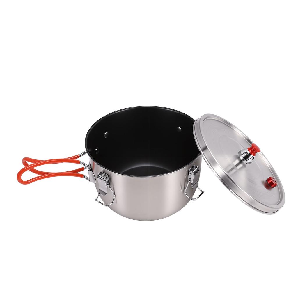 Camping Pressure Pot Stainless Steels Stove Pressure Cooker Outdoor Cookware for Backpacking Hiking Traveling 2500ML