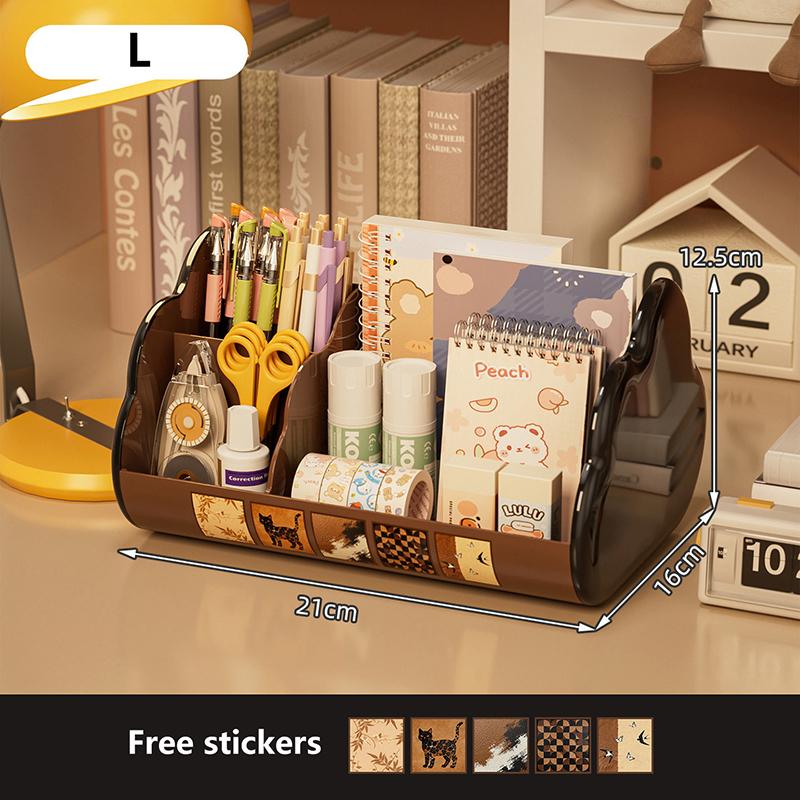 Desktop Storage Box, Pen Holder, Stationery Organizer, Cosmetic Compartment Storage Box, Office Desk Miscellaneous Item Rack