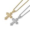 Cross Hip-Hop Pendant Square Diamond Micro-Inlaid Zircon Personality Trendy Men'S Stainless Steel Twist Chain