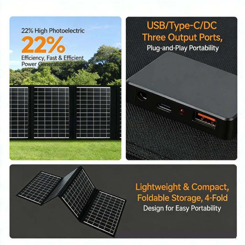 Portables 40W Foldable Solars Chargers Light Weight for Camping Hiking with Phones Tablets Emergency Power