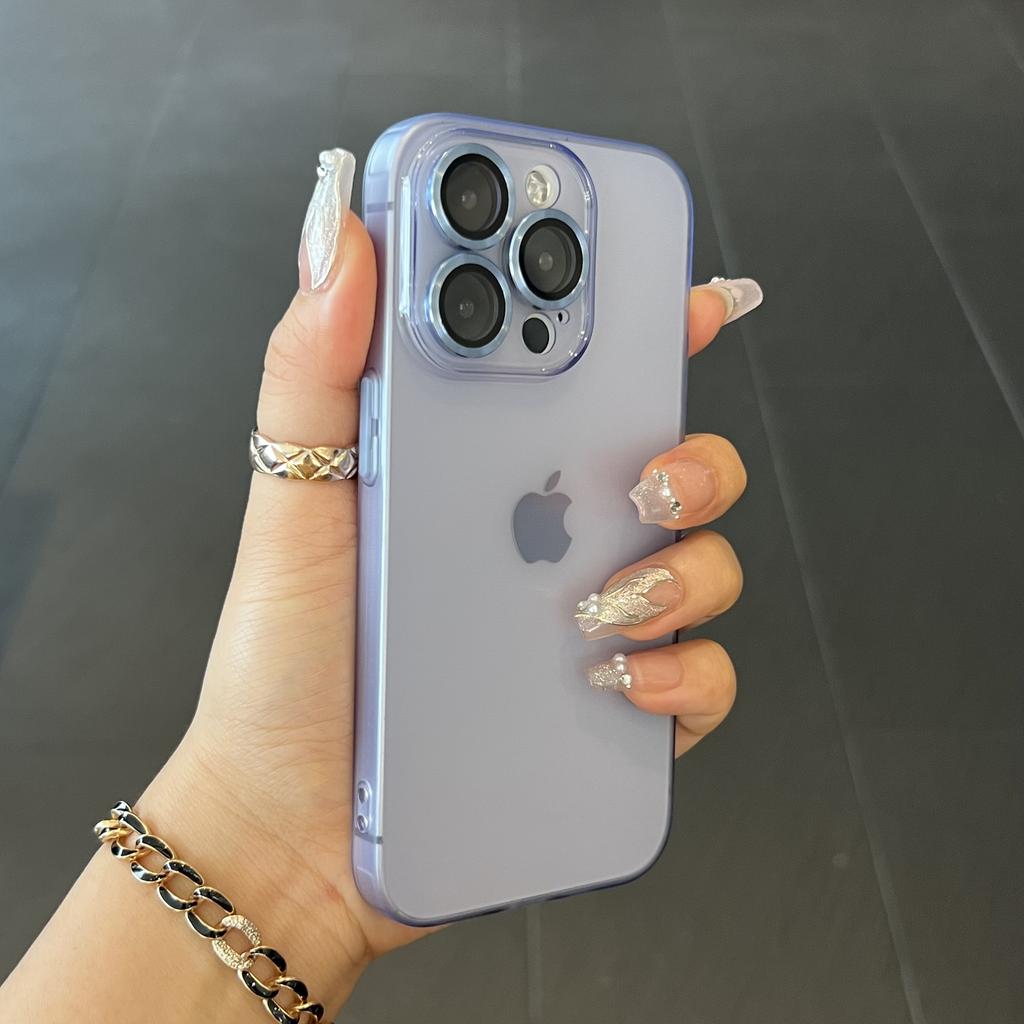Matte Ultra Thin Soft TPU Case For iPhone 15 14 Plus 13 12 11 Pro Max Transparent Clear Metal Camera Protector Cover